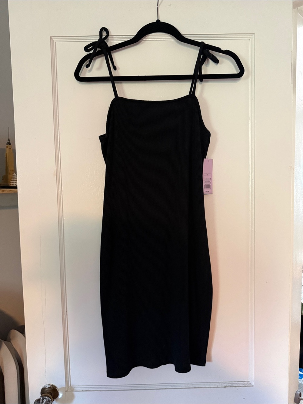 Black Tie-Shoulder Dress